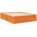 Cama de Madera de Pino Maciza, Marrón, 140x200 cm