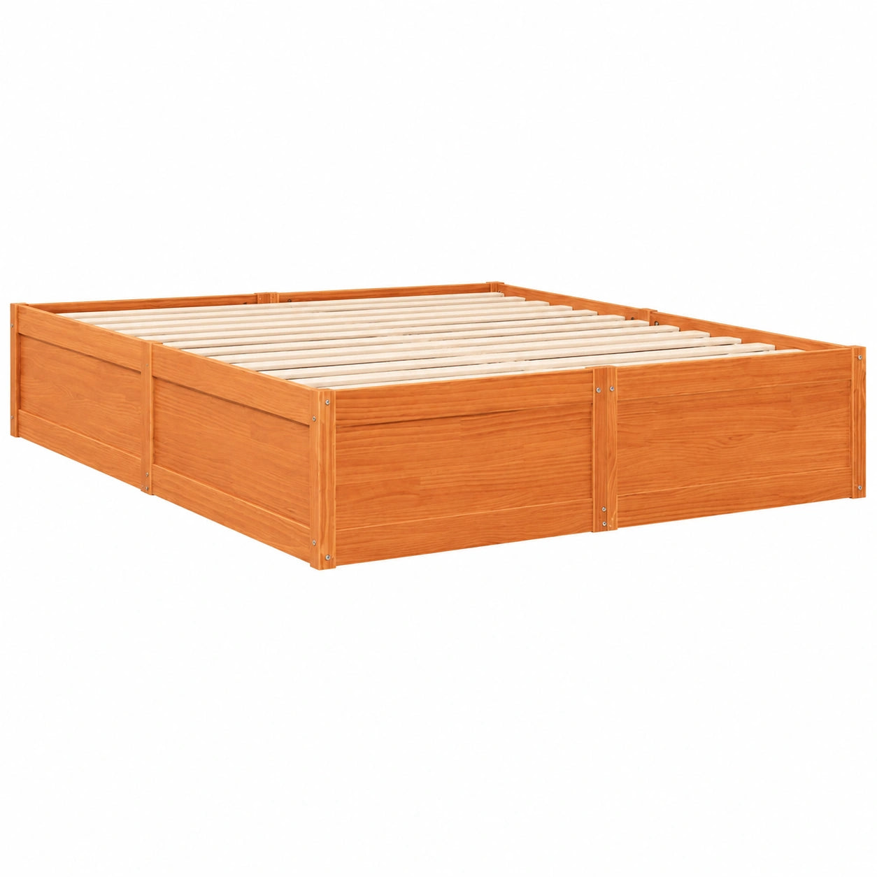 Cama de Madera de Pino Maciza, Marrón, 140x200 cm