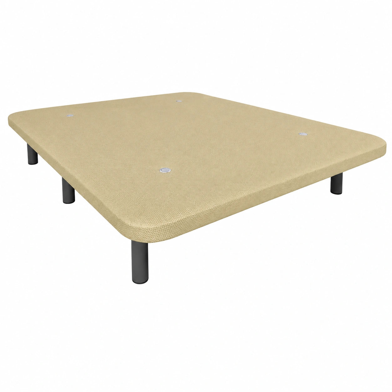 Base Tapizada Reforzada Somnia con 5 Barras y 6 Patas Metálicas, 135x190 cm, Beige