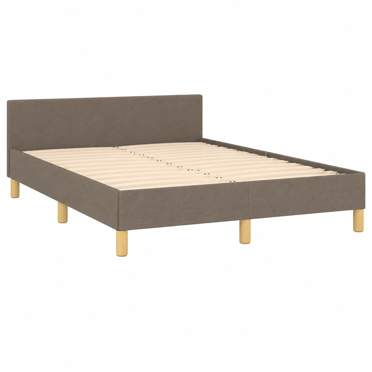 Cama Tapizada con Cabecero, Estructura de Listones, Gris Taupe 120x190 cm