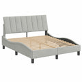 Cama Tapizada Terciopelo Gris 140x200 cm con Somier, Estructura Estable