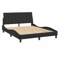 Base de Cama Tapizada Hanko de Terciopelo Negro 120x200 cm para Dormitorio