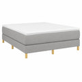 Cama Tapizada 140x200 cm en Tela Gris Claro con Somier de Listones