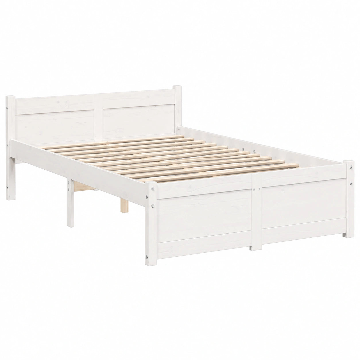 Cama de Madera Maciza Blanca 120x200 cm para Dormitorio