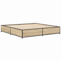 Cama Doble para Invitados de Madera y Metal 180x200 cm, Roble Sonoma