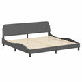 Cama de Tela Gris Oscuro 200x200 cm con Somier de Listones - Modelo Dover de vidaXL