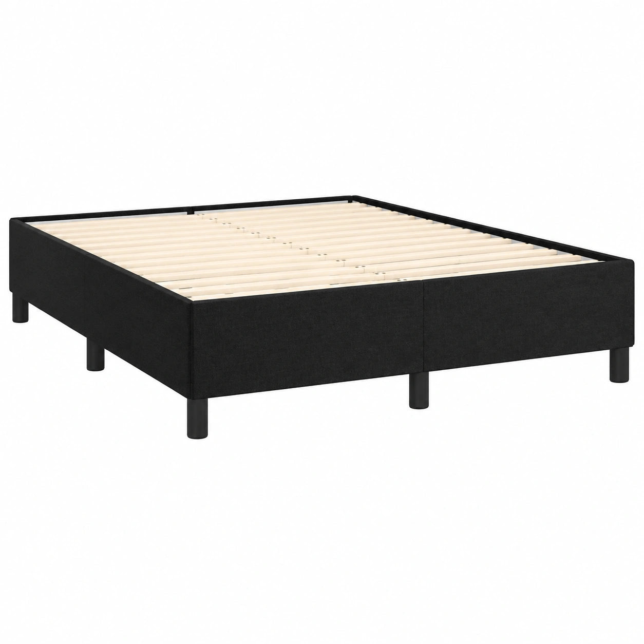 Cama Matrimonial Tapizada Negra 140x190cm con Somier