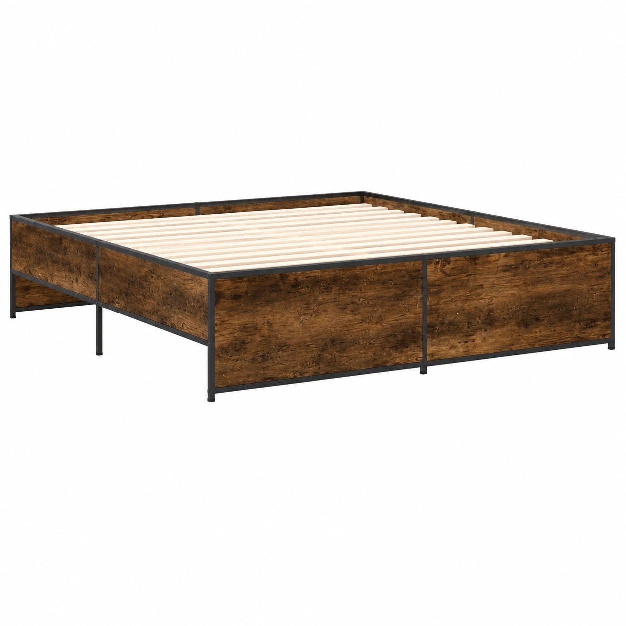 Cama Doble para Invitados de Madera y Metal 200x200 cm
