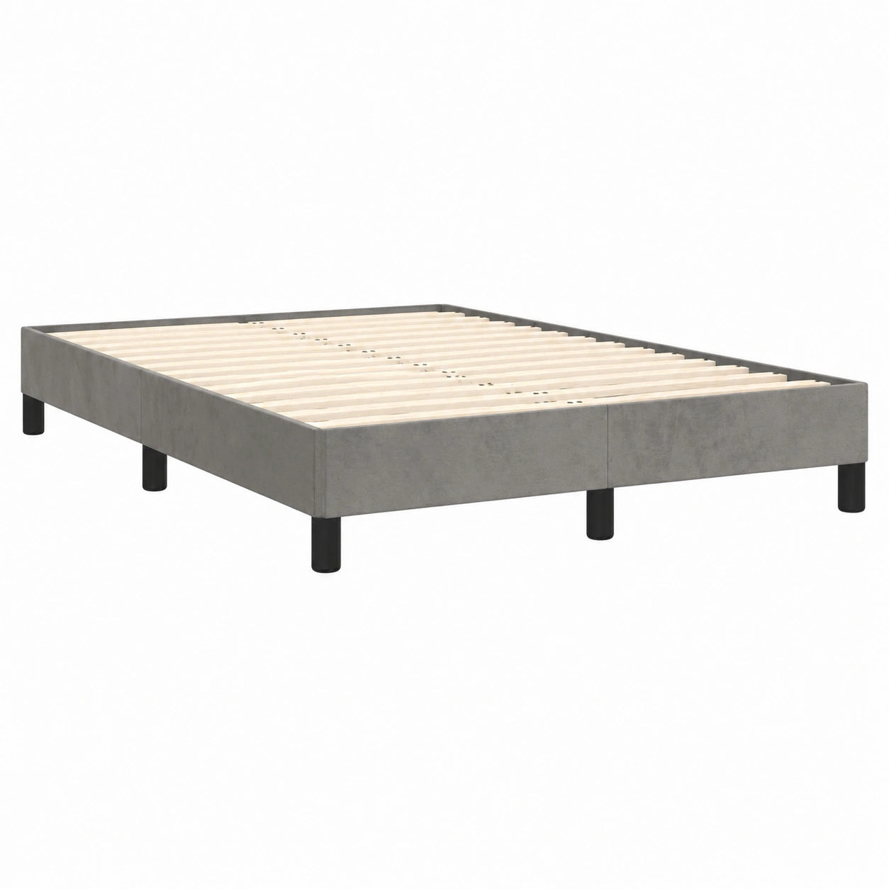 Cama Tapizada de Terciopelo Gris Claro 120x190 cm para Invitados