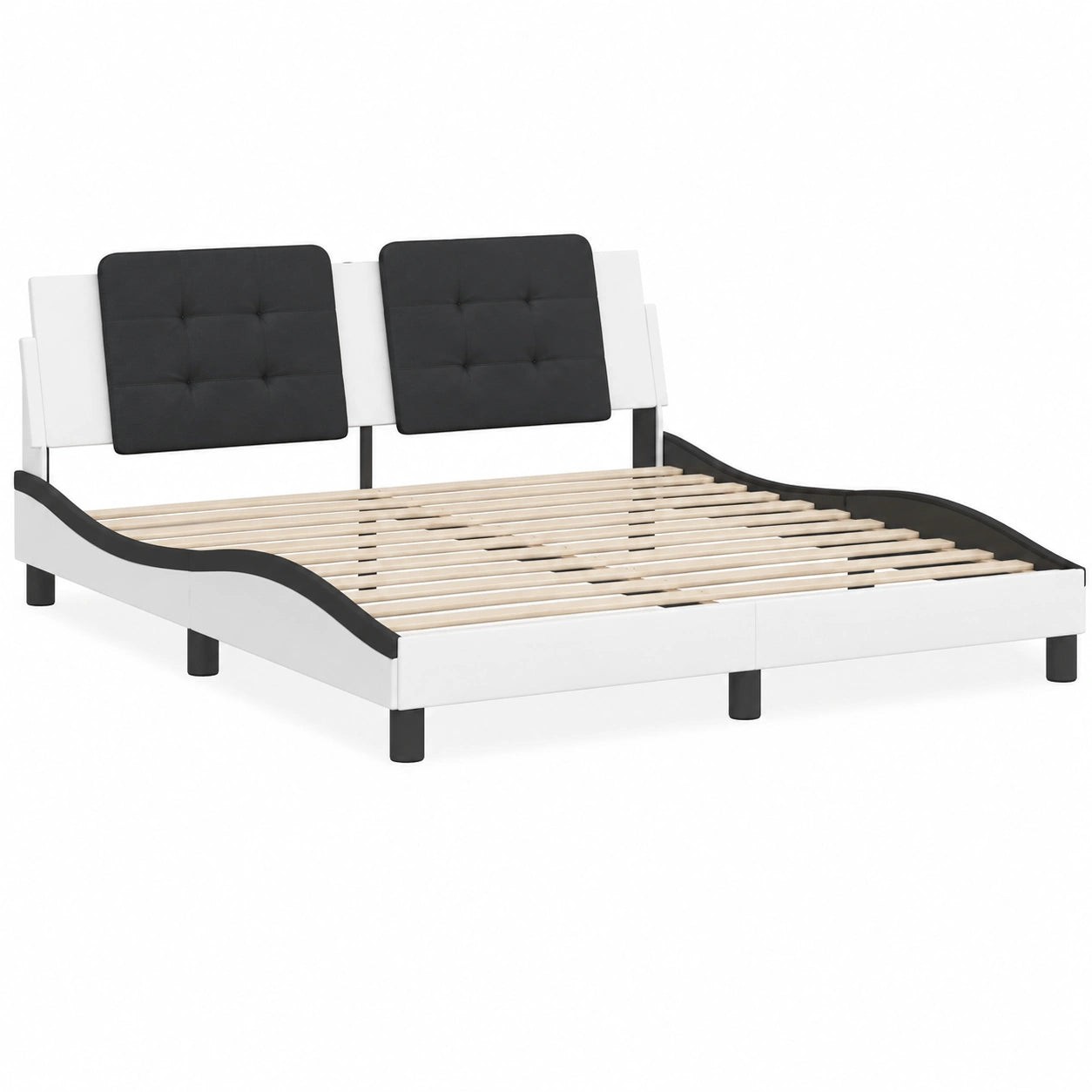 Cabecero Cama Moderna Zadar con Somier, Cuero Sintético Bicolor