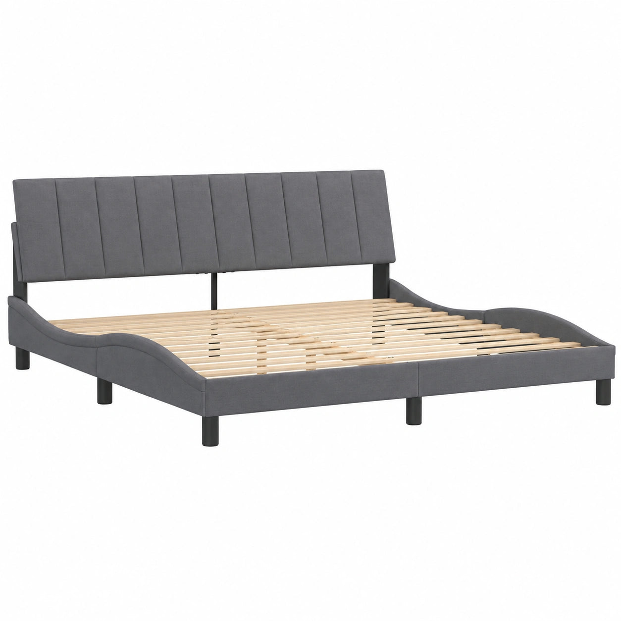 Estructura de Cama con LED, Terciopelo Gris Oscuro, 200x200 cm