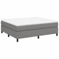 Cama Tapizada con Somier de Listones 160x200 cm Tela Gris Oscuro