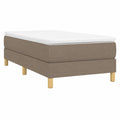 Cama Individual Tapizada 100x200 cm en Tela Gris Taupe para Dormitorio