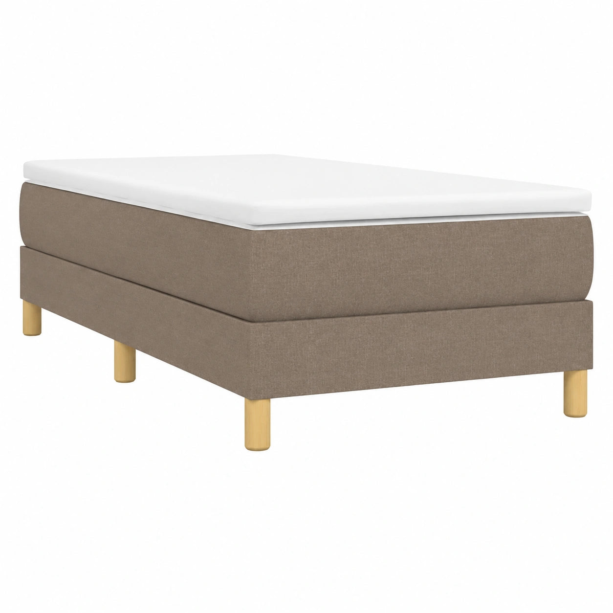 Cama Individual Tapizada 100x200 cm en Tela Gris Taupe para Dormitorio