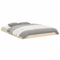Cama de Madera de Pino Maciza, Perfil Bajo, Base de Listones, Ahorra Espacio (135x190cm)