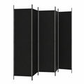 Pantalla Plegable Negra de 5 Paneles, 250 x 200 cm, Tela Decorativa para Hogar