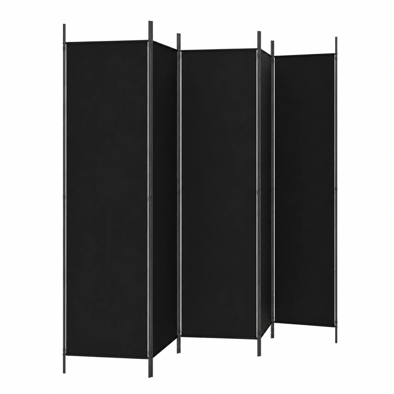 Pantalla Plegable Negra de 5 Paneles, 250 x 200 cm, Tela Decorativa para Hogar