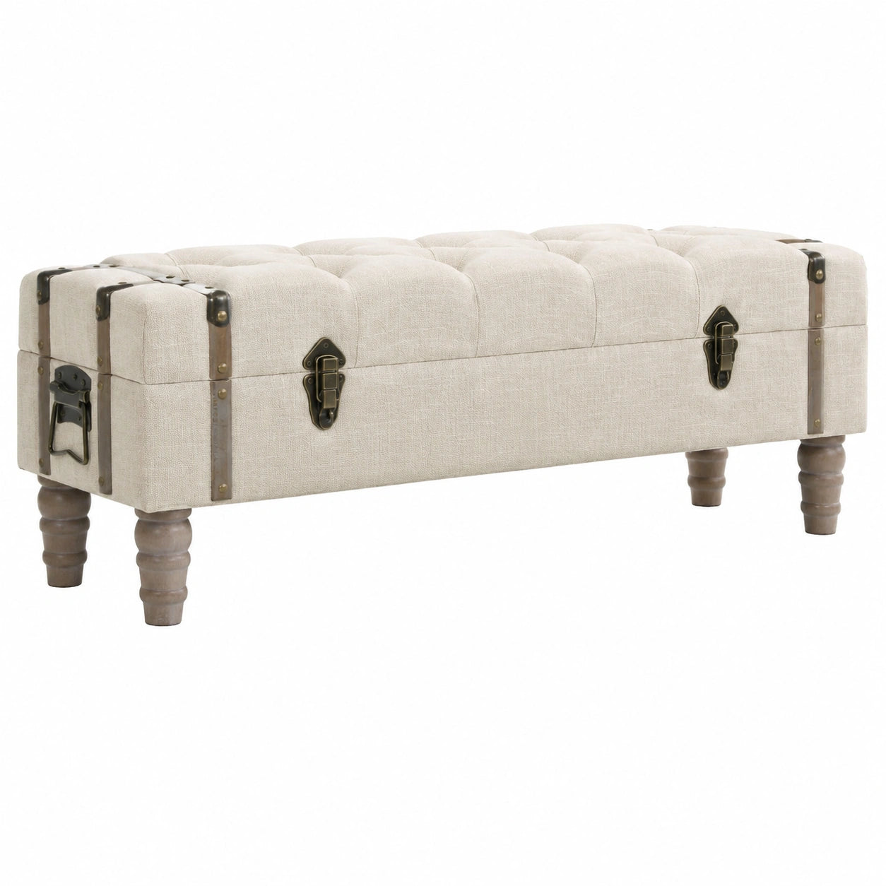 Banco de Almacenamiento de Madera Sólida para el Hogar 111x34x37 cm