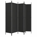 Biombo de Tela Negra de 6 Paneles 300x220 cm para Interiores