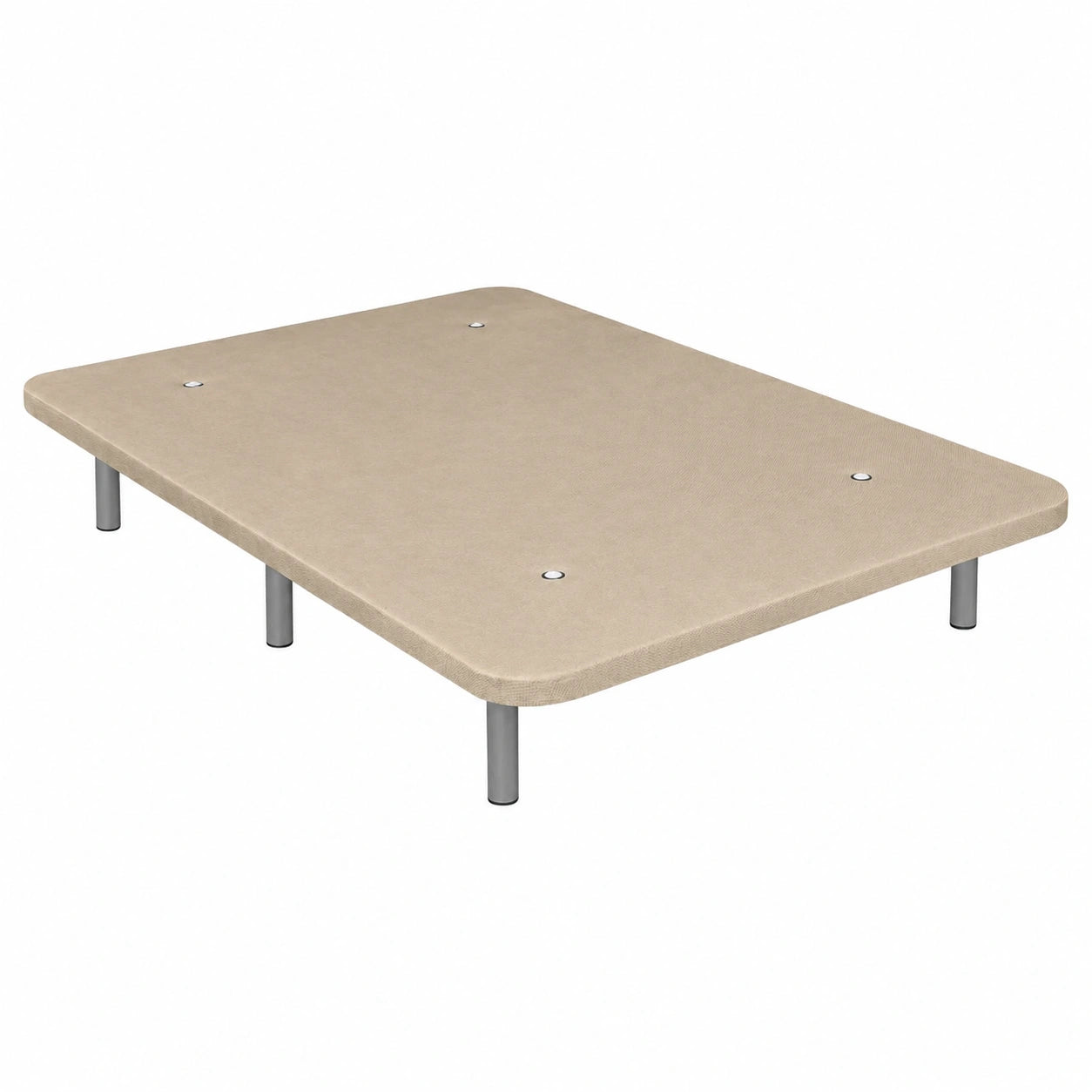 Base Tapizada 3D Reforzada con Estabilidad Mejorada, Barras de Refuerzo y 6 Patas Metálicas, 90x190 cm Beige