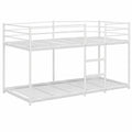 Cama Litera Alta de Acero Blanco 90x200 cm para Dormitorio