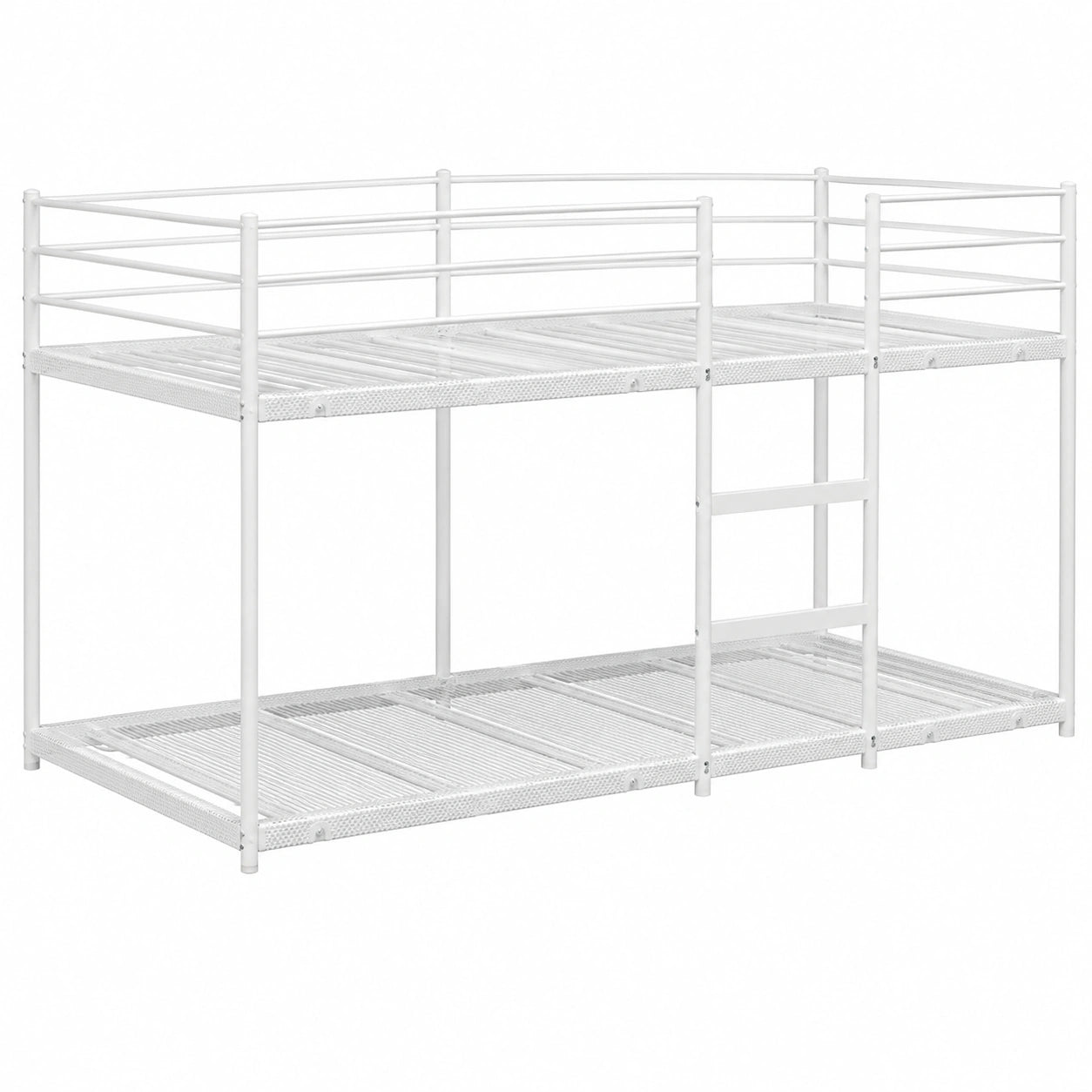 Cama Litera Alta de Acero Blanco 90x200 cm para Dormitorio