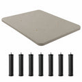 Base tapizada para cama de matrimonio con patas metálicas y tejido Airfresh 3D, color beige