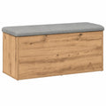 Banco de almacenamiento de madera de roble hecho a mano 102x42x45 cm