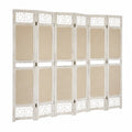 INLIFE Separador de Ambiente 6 Paneles Crema 210x165cm Tela