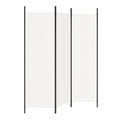 Pantalla de Privacidad Plegable 4 Paneles Tela Blanca 200x200cm