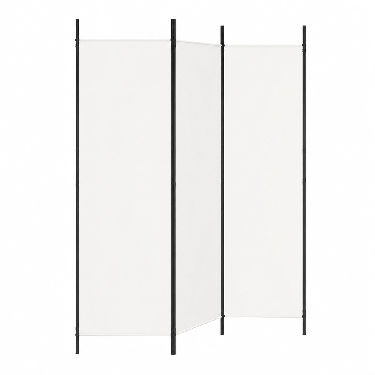 Pantalla de Privacidad Plegable 4 Paneles Tela Blanca 200x200cm