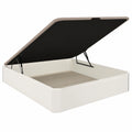 Cama Abatible con Almacenaje y Base Tapizada Blanca 150x190x31 cm