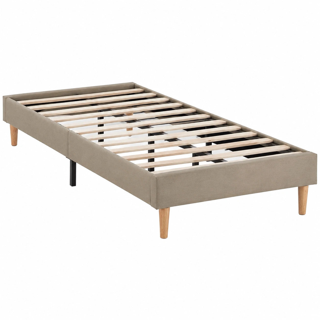 Base Tapizada Aura 90x190 cm Beige, Somier de 30 cm Altura