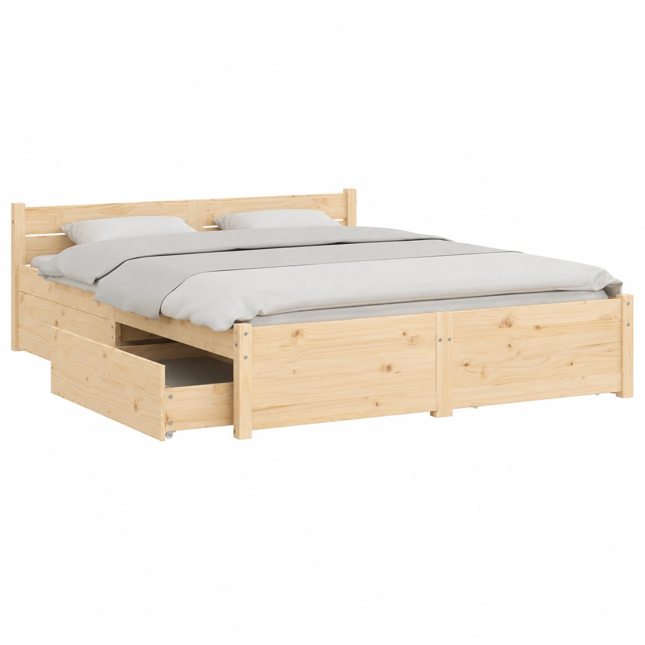 Estructura de cama con cajones 140x190 cm para adultos y adolescentes, ideal para dormitorio y habitación de invitados