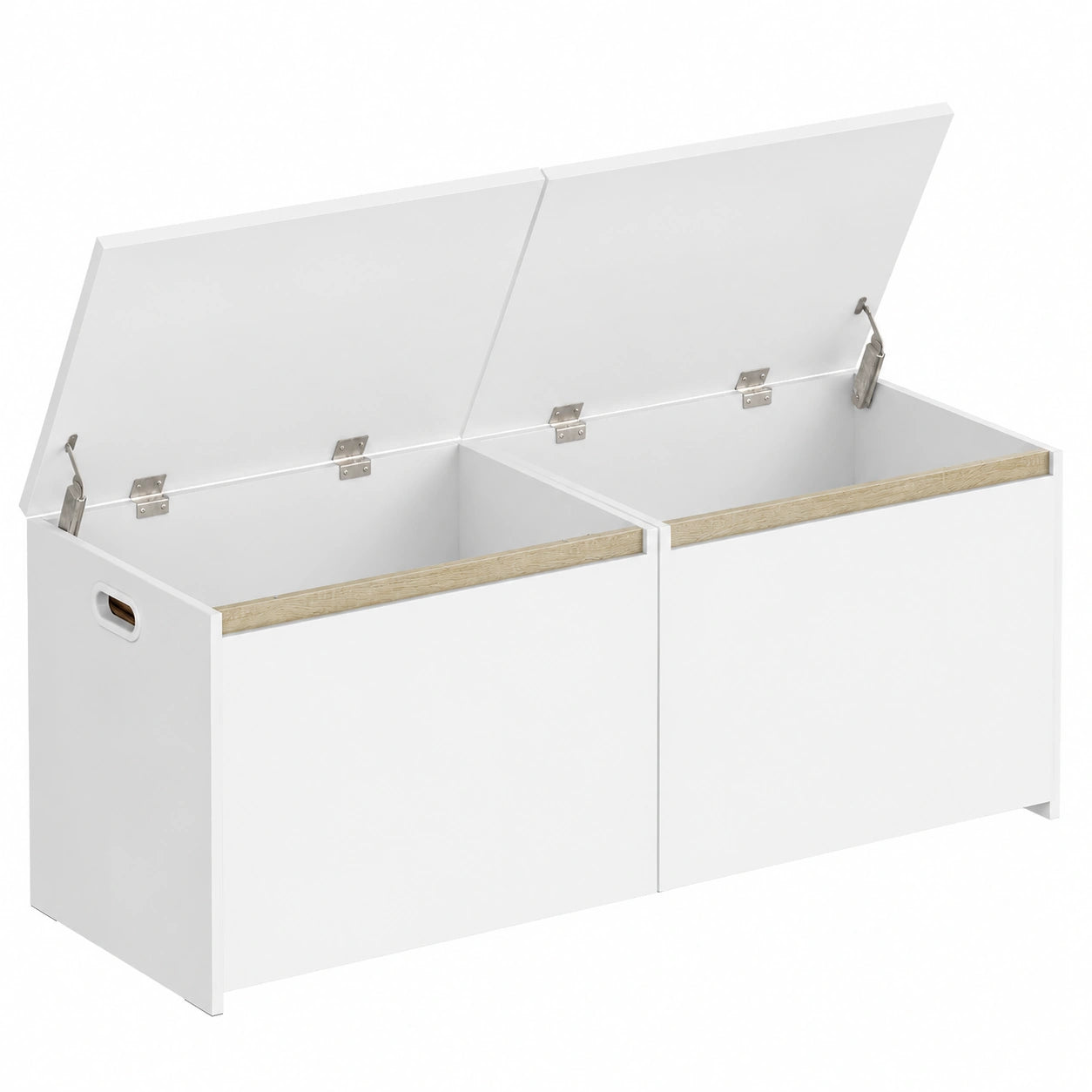 Baúl de Almacenaje Multifuncional 120 cm, Puff y Banco con Espacio Interior, Ideal para Salón, Entrada y Dormitorio, 40x120x47 cm, Blanco